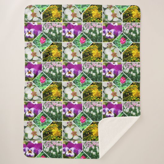 Frühlingsblumen Sherpadecke (Vorderseite)
