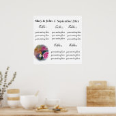 Frühlingsblumen Sitzplan. Poster (Küche)