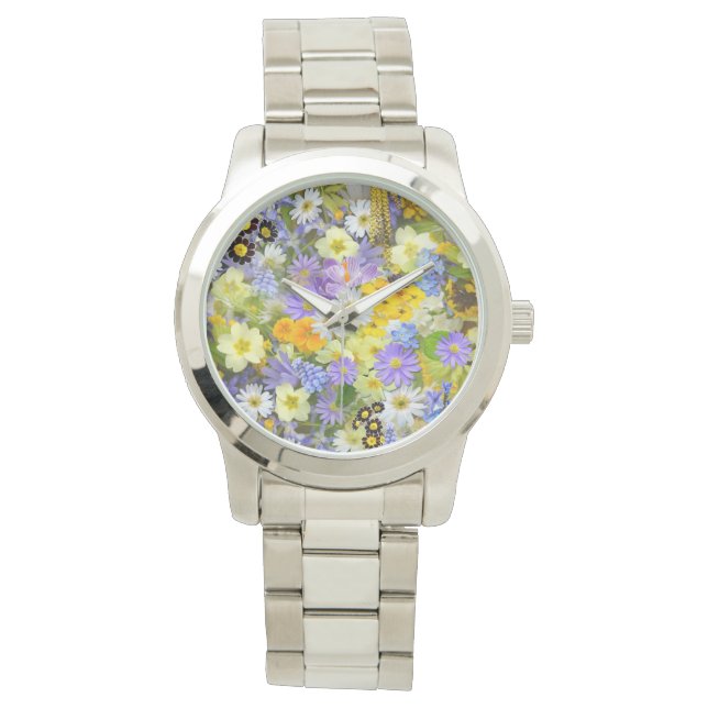 Frühlingsblumen Smash Armbanduhr (Vorderseite)