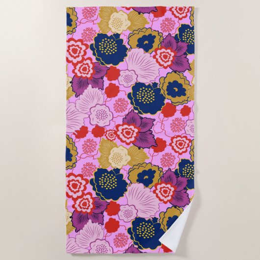 Frühlingsblumen Strandtuch (Vorderseite)