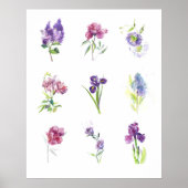 Frühlingsblumen-Studie Wasserfarben-Wandkunst Poster (Vorne)