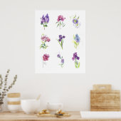 Frühlingsblumen-Studie Wasserfarben-Wandkunst Poster (Küche)