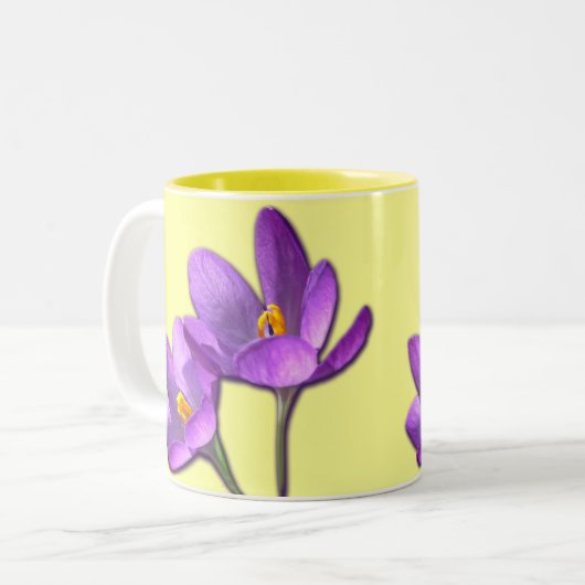 Frühlingsblumen Tasse Kaffee Cup Crocus Blume Cup (Vorderseite Links)
