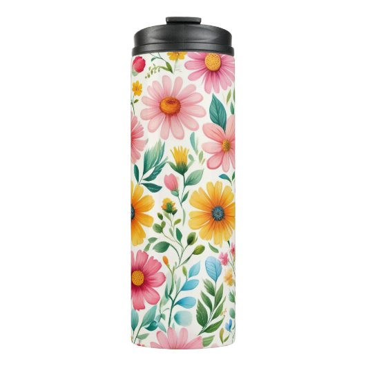Frühlingsblumen Thermosbecher (Vorderseite)