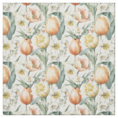 Frühlingsblumen Tulips Daffodil Muster Gewebe Stoff (Muster)