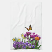 Frühlingsblumen Tulips Nadelhölzer Saisonale Hand Geschirrtuch (Vertikal)