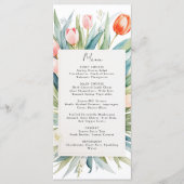 Frühlingsblumen Tulpen Hochzeitsmenü Menükarte (Vorderseite)
