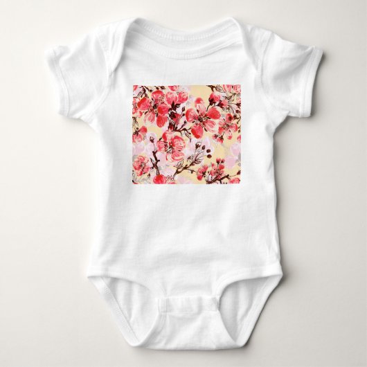Frühlingsblumen U Muster Baby Strampler (Vorderseite)