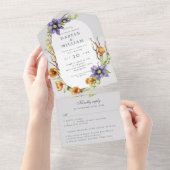 Frühlingsblumen uAwg Hochzeit alles in einem in All In One Einladung (Abreißen)