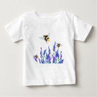 Frühlingsblumen und Bienen, die Baby-T - Shirt fli