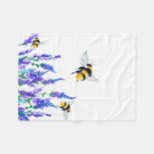 Frühlingsblumen und Bienen, die Fleece Blanket (Vorderseite (Horizontal))