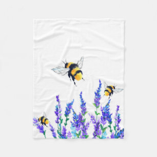 Frühlingsblumen und Bienen, die Fleece Blanket