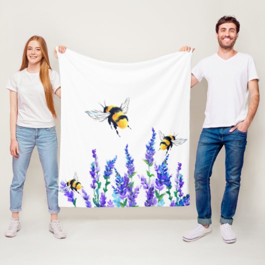 Frühlingsblumen und Bienen, die Fleece Blanket (Beispiel)
