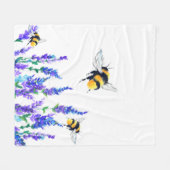 Frühlingsblumen und Bienen, die Fleece Blanket (Vorderseite (Horizontal))