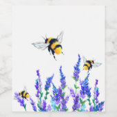 Frühlingsblumen und Bienen, die Labels fliegen Weinetikett (Einzelnes Label)