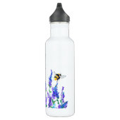 Frühlingsblumen und Bienen, die Wasser fliegen Fla Edelstahlflasche (Rechts)