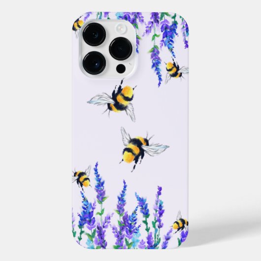 Frühlingsblumen und Bienen fliegen iPhone Hülle (Rückseite)