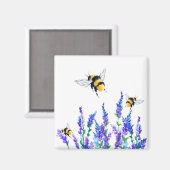 Frühlingsblumen und Bienen fliegen Magnet-Geschenk Magnet (Vorderseite/Rückseite)