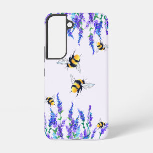Frühlingsblumen und Bienen fliegen Samsung Galaxy Hülle
