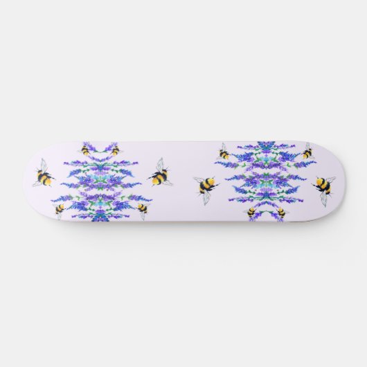 Frühlingsblumen und Bienen fliegen Skateboard (Horizontal)