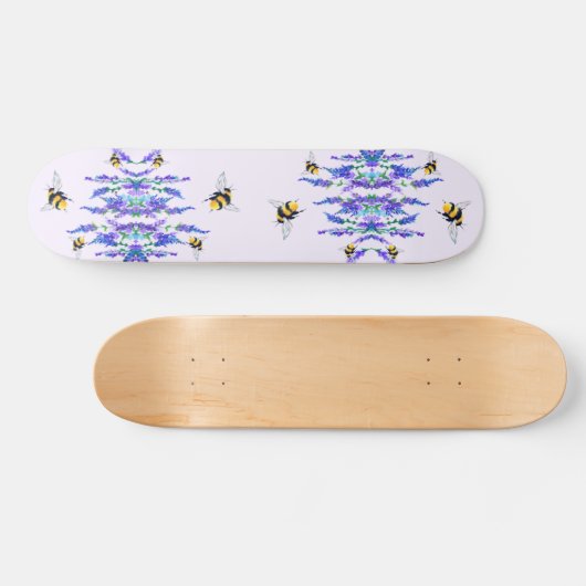 Frühlingsblumen und Bienen fliegen Skateboard (Horizontal)