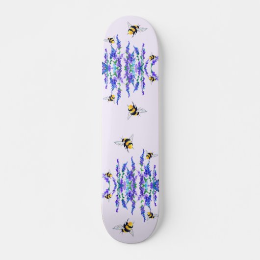 Frühlingsblumen und Bienen fliegen Skateboard (Vorne)