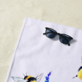 Frühlingsblumen und Bienen Flying Beach Handtuch (Beispiel)
