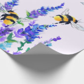 Frühlingsblumen und Bienen Geschenkpapier (Ecke)