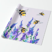 Frühlingsblumen und Bienen Geschenkpapier (Ungerollt)