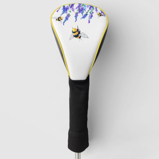Frühlingsblumen und Bienen Golf Head Cover Headcover (Vorderseite)