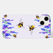 Frühlingsblumen und Bienen iPhone Case (Rückseite (Horizontal))