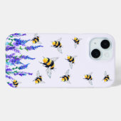 Frühlingsblumen und Bienen iPhone Case (Rückseite (Horizontal))