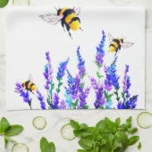 Frühlingsblumen und Bienen Küchentücher (Gefaltet)