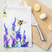 Frühlingsblumen und Bienen Küchentücher (Viertel Falte)