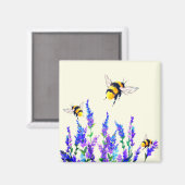 Frühlingsblumen und Bienen Magnet Geschenk (Vorderseite/Rückseite)