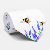 Frühlingsblumen und Bienen Neck Tie