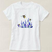Frühlingsblumen und Bienen-T - Shirt