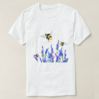 Frühlingsblumen und Bienen-T - Shirt