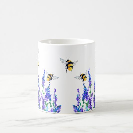 Frühlingsblumen und Bienen Tasse (Mittel)
