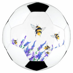 Frühlingsblumen und Bienenball-Ball Fußball