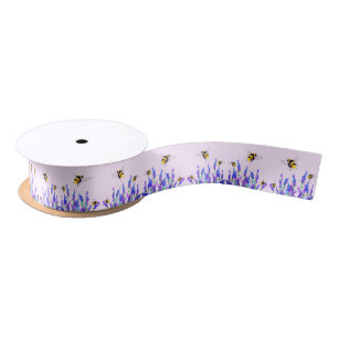Frühlingsblumen und Bienenband Satinband