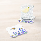Frühlingsblumen und Bienenpapier-Untersetzer Untersetzer (Vor Ort)