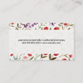 Frühlingsblumen und Blätter Dekoratives Muster Visitenkarte (Rückseite)