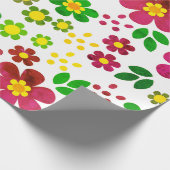 Frühlingsblumen und Blätter Muster Geschenkpapier (Ecke)