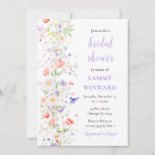 Frühlingsblumen und Brautparty von Vögeln Einladung (Vorderseite)