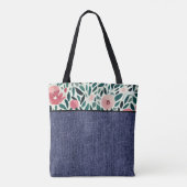 Frühlingsblumen und Denim Tasche (Rückseite)