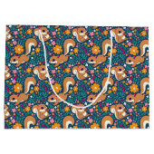 Frühlingsblumen und Eichhörnchen Große Geschenktüte (Rückseite)