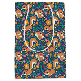 Frühlingsblumen und Eichhörnchen Mittlere Geschenktüte