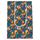 Frühlingsblumen und Eichhörnchen Mittlere Geschenktüte (Rückseite)