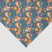 Frühlingsblumen und Eichhörnchen Seidenpapier (Detail)